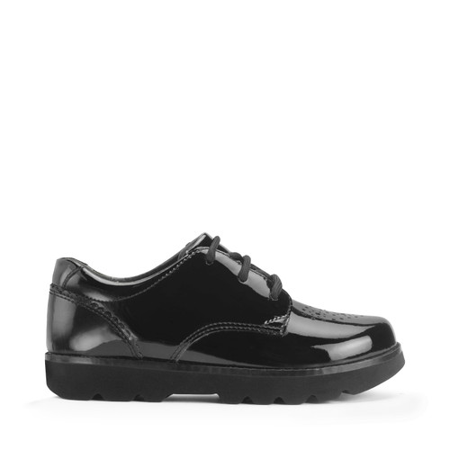 Start-Rite Luna, Black patent girls lace-up closed school shoes 2837_3